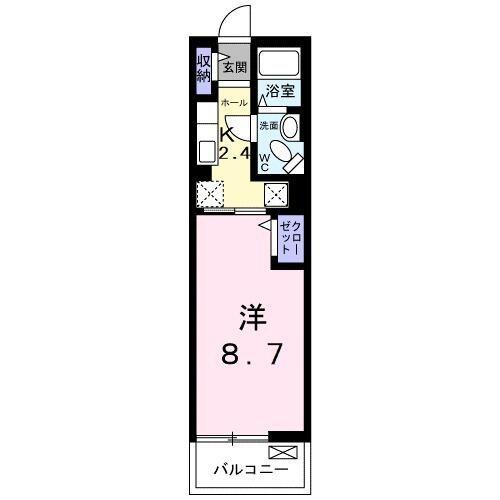 ソレイユ(1K/1階)の間取り写真