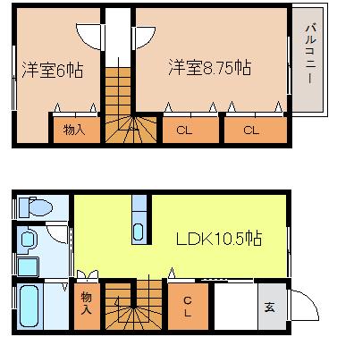 グランドステージ(2LDK/1階)の間取り写真