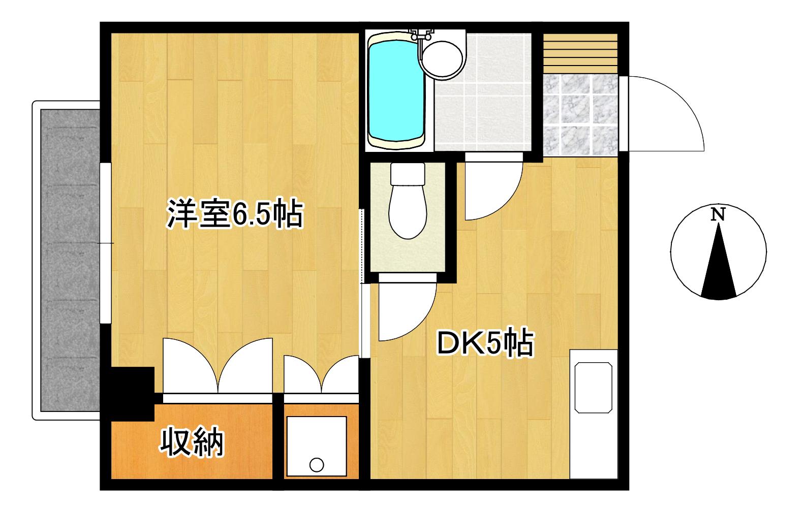 シャティ長谷(1DK/3階)の間取り写真