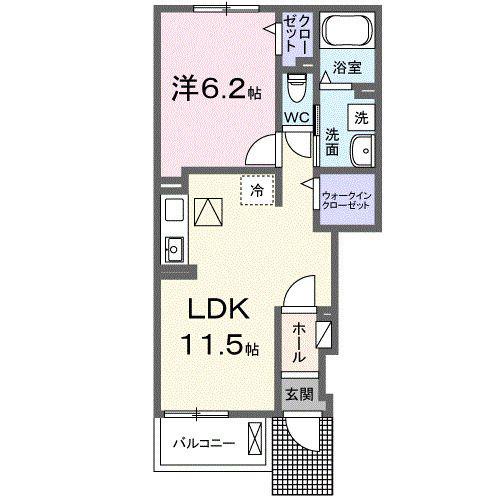 八屋アパート(1LDK/1階)の間取り写真