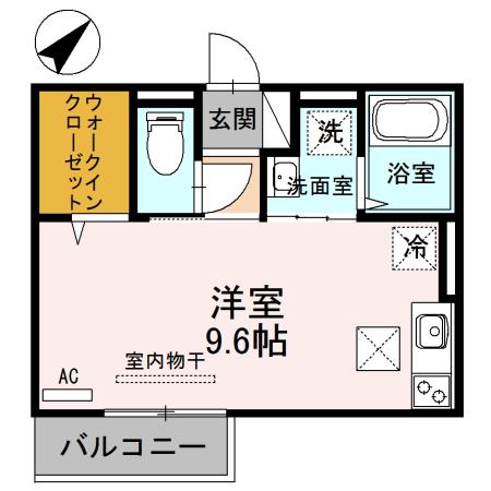 TENTREE新在家(ワンルーム/1階)の間取り写真