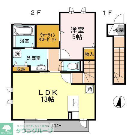 アージョ3(1LDK/2階)の間取り写真