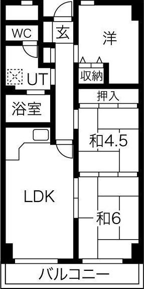 サンパレス桃山台(3LDK/6階)の間取り写真
