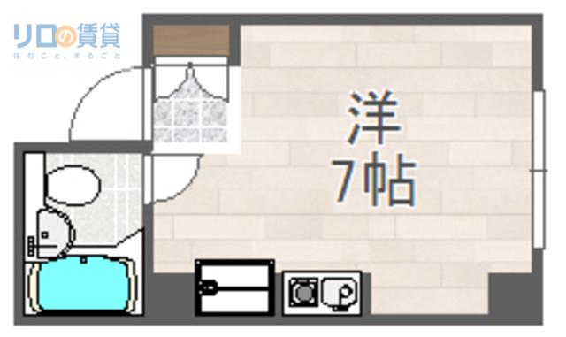 フォセット宝塚(ワンルーム/2階)の間取り写真