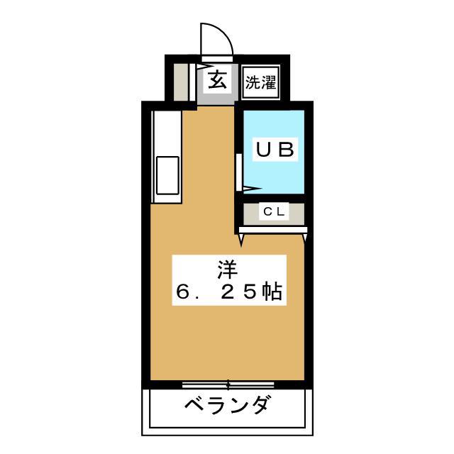 フラッツ岸谷(ワンルーム/2階)の間取り写真