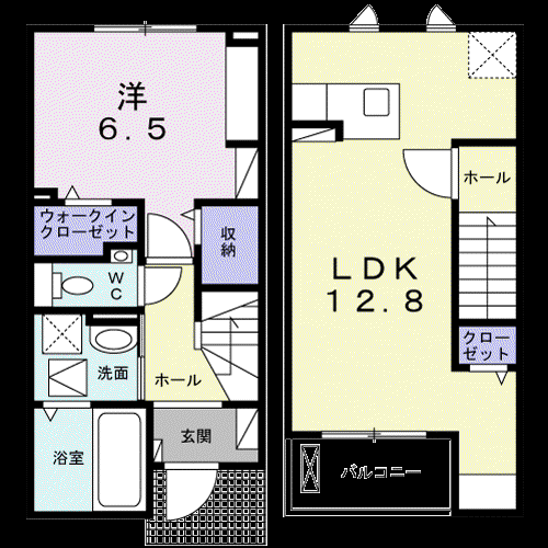 ラ ペ フランI(1LDK/1階)の間取り写真