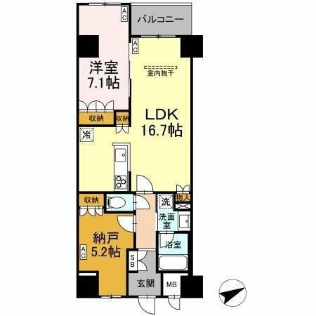 サンジョイアゼロ(2SLDK/1階)の間取り写真
