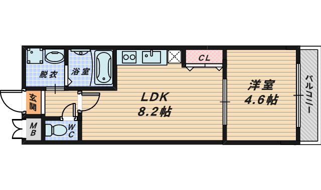 フジパレス堺鳳中I番館(1LDK/3階)の間取り写真
