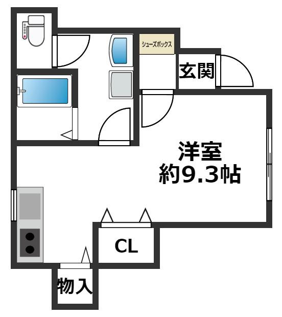 アリビア山手(1K/1階)の間取り写真