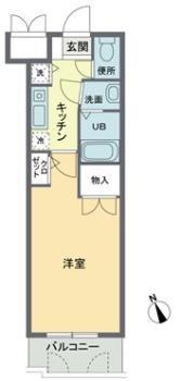プレジオⅢ(1K/1階)の間取り写真