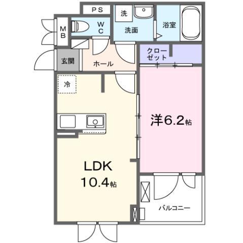 メゾンボヌール(1LDK/3階)の間取り写真
