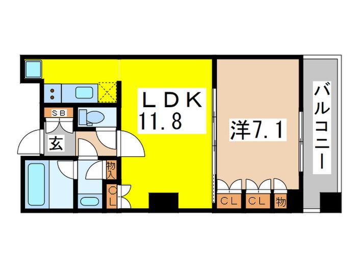 コンフォリア東池袋ウエスト(1LDK/9階)の間取り写真
