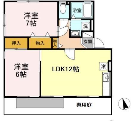 セノール緑(2LDK/1階)の間取り写真