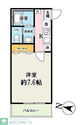 PINE DA CASA三郷中央A(1LDK/3階)の間取り写真