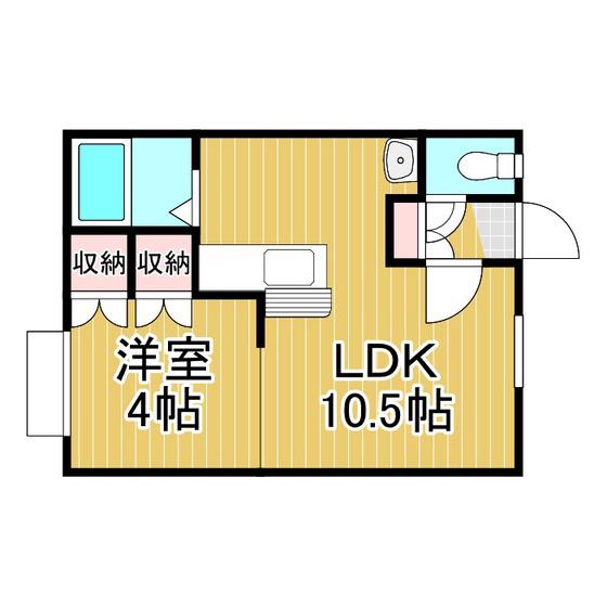 アティック新町(1DK/1階)の間取り写真