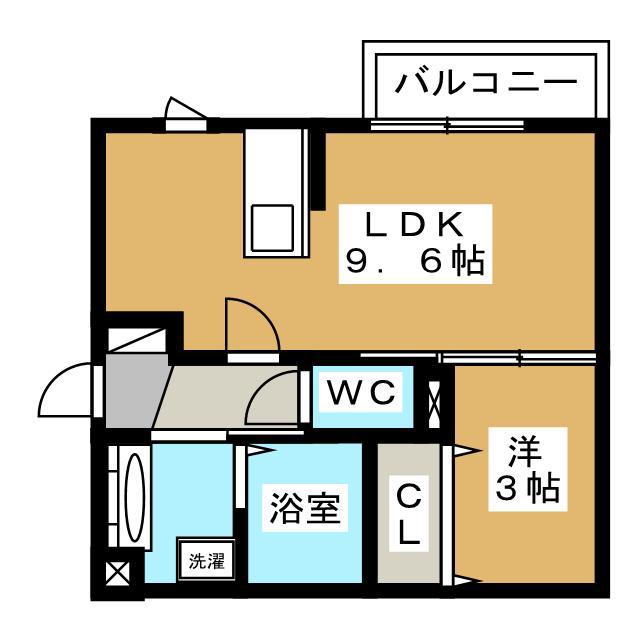 ベラ・ルーチェ(1LDK/2階)の間取り写真