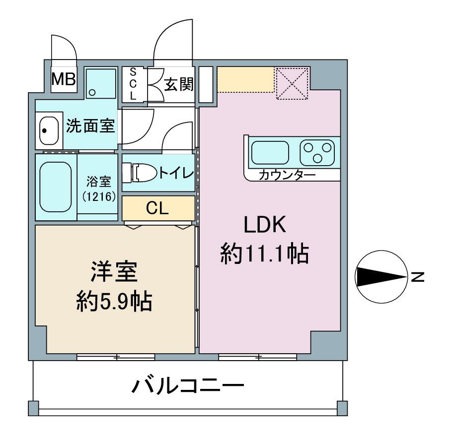 クレールシティ御器所(1LDK/3階)の間取り写真