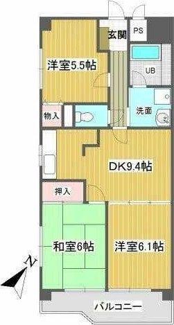 メゾン・プレミール(3DK/4階)の間取り写真