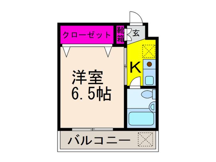 アローフィールド(1K/1階)の間取り写真