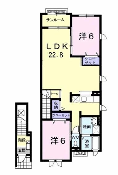 ファースト レジデンス(2LDK/2階)の間取り写真