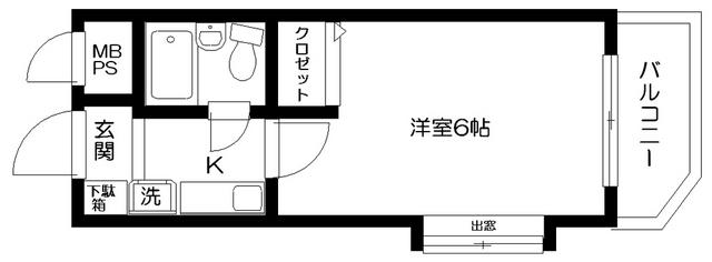 日神パレステージ宮崎台(1K/2階)の間取り写真