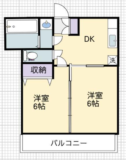 寿アパート(2DK/2階)の間取り写真