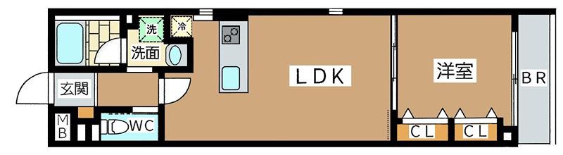 リベルタ世田谷(1LDK/1階)の間取り写真