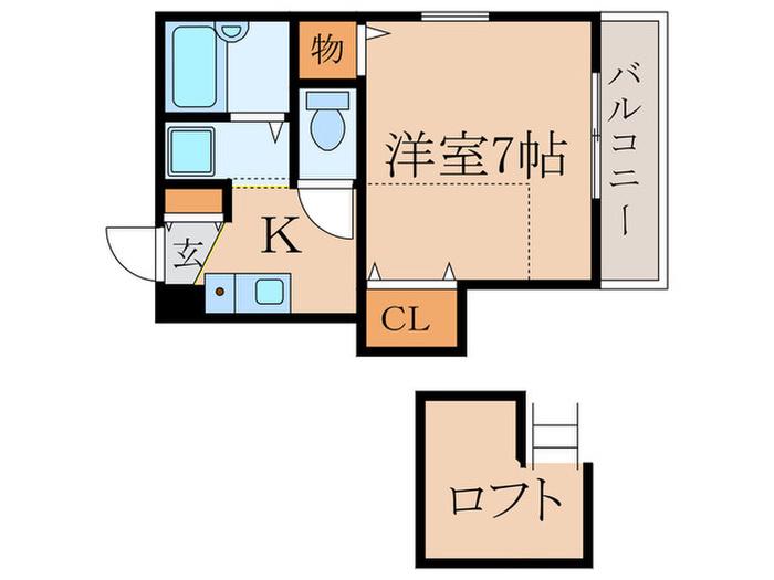 チェリーブロッサム(1K/2階)の間取り写真