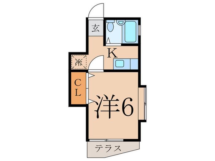 ハイツ上落合(1K/1階)の間取り写真
