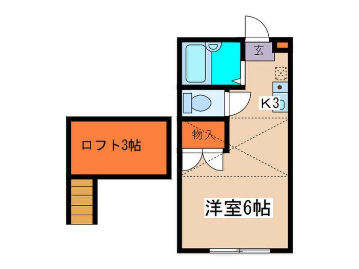 カーサ横浜青葉(ワンルーム/1階)の間取り写真