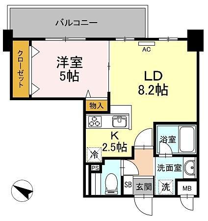 HEIMROSE7(1LDK/4階)の間取り写真
