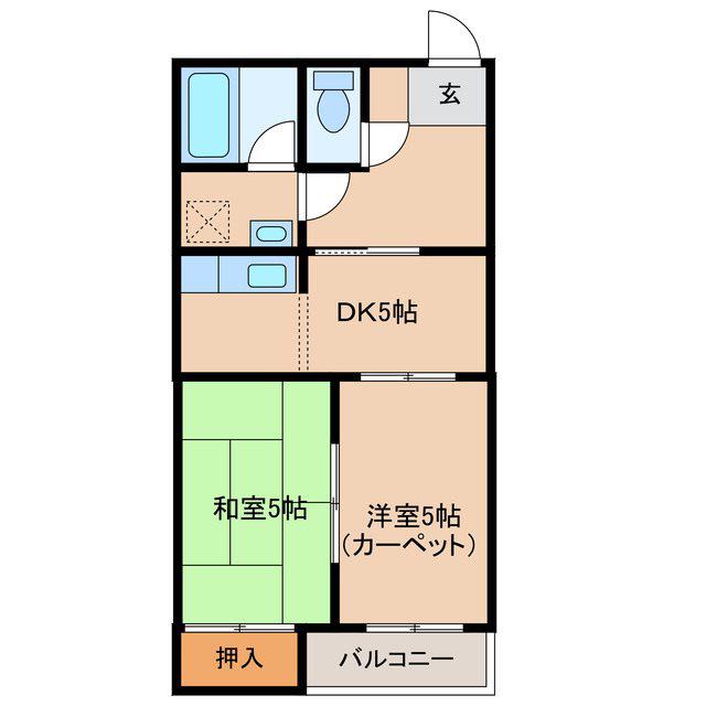 小平マンション(2K/1階)の間取り写真