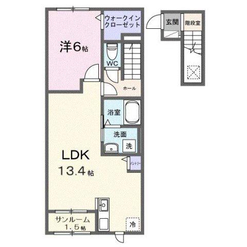 サジテール 青木島(1LDK/2階)の間取り写真