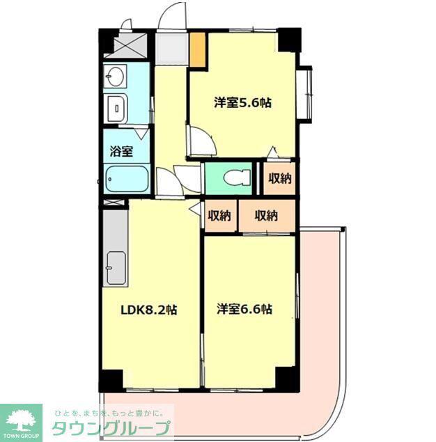 RICHEヤマダ(2LDK/3階)の間取り写真