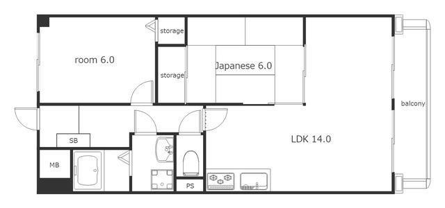 メモリータイム(2LDK/2階)の間取り写真