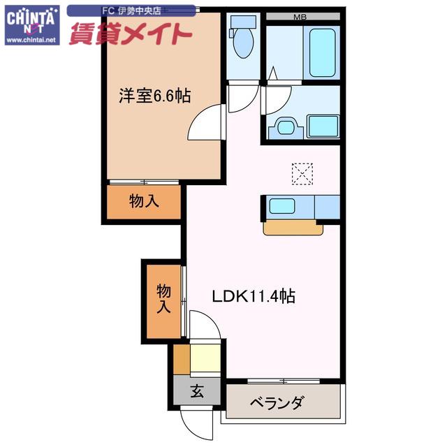 ルミナスガーデン(1LDK/1階)の間取り写真