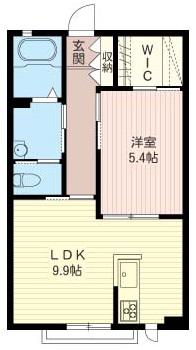 ホワイトヒルズ(1LDK/2階)の間取り写真