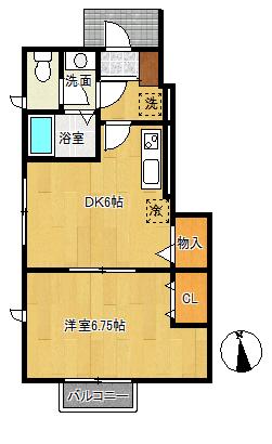 FUORVIERE A(1DK/1階)の間取り写真