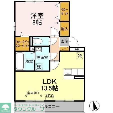 ベルヴィラージュB(1LDK/3階)の間取り写真