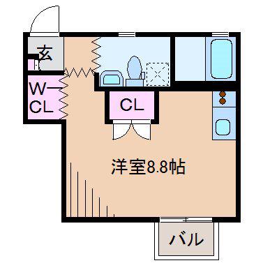 アーバンレオ横浜菊名II(ワンルーム/1階)の間取り写真