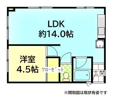 吉沢ビル(1LDK/5階)の間取り写真