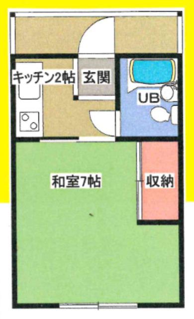 尾嵜ハイツ(ワンルーム/1階)の間取り写真