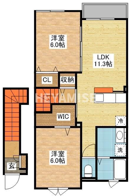フェイト(2LDK/2階)の間取り写真