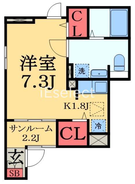 カーサトラモント(ワンルーム/1階)の間取り写真