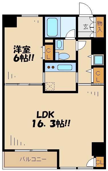 ウィルテラス千歳烏山(1LDK/11階)の間取り写真