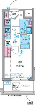 ジェノヴィア天王台(1K/3階)の間取り写真