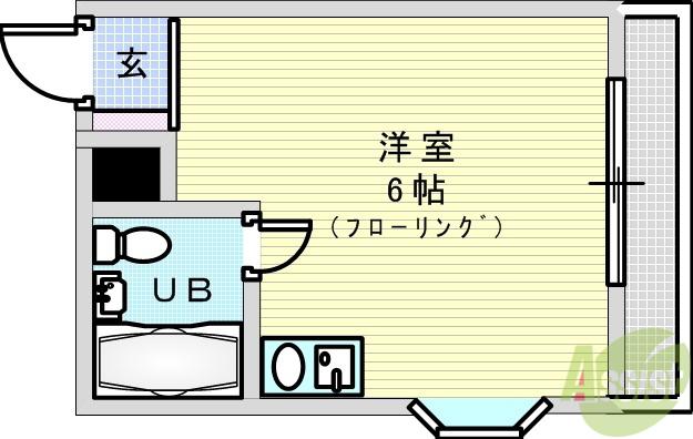 プレアール吹田泉町2(ワンルーム/1階)の間取り写真