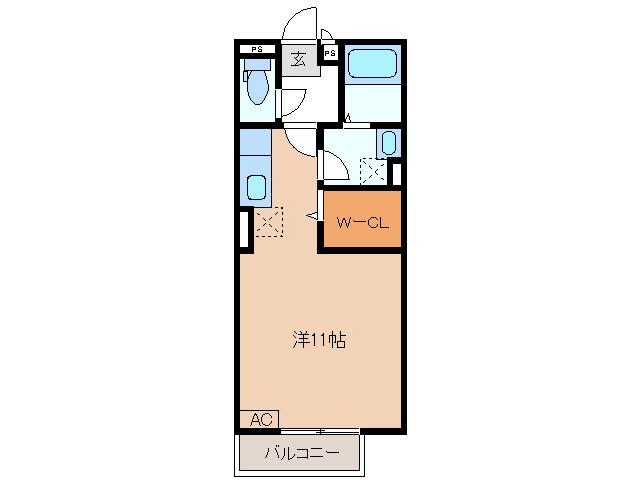 リビングタウンえどばし(ワンルーム/2階)の間取り写真