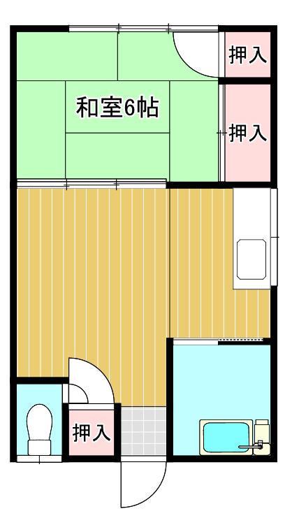 第二弥栄荘(1DK/2階)の間取り写真