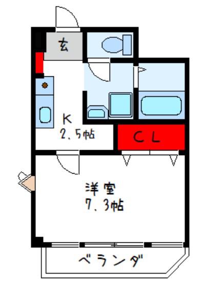 ビアンフェ(1K/3階)の間取り写真